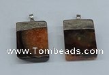 NGP8678 26*36mm rectangle druzy agate pendants wholesale