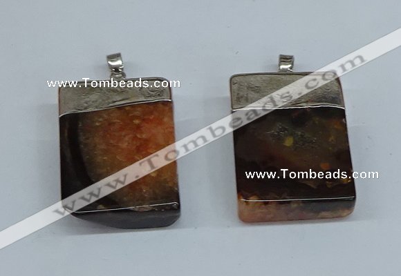 NGP8678 26*36mm rectangle druzy agate pendants wholesale