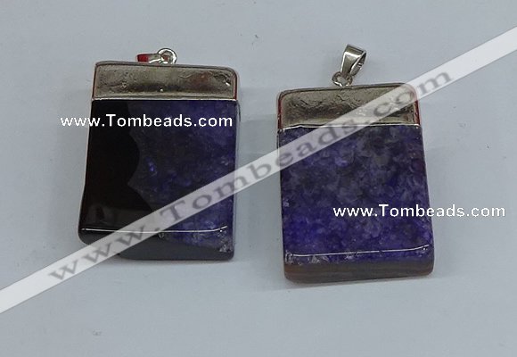 NGP8679 26*36mm rectangle druzy agate pendants wholesale