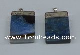 NGP8681 26*36mm rectangle druzy agate pendants wholesale