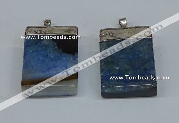 NGP8681 26*36mm rectangle druzy agate pendants wholesale