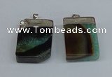 NGP8682 26*36mm rectangle druzy agate pendants wholesale