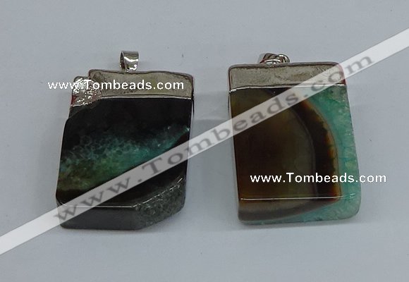 NGP8682 26*36mm rectangle druzy agate pendants wholesale