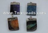 NGP8685 26*36mm rectangle druzy agate pendants wholesale