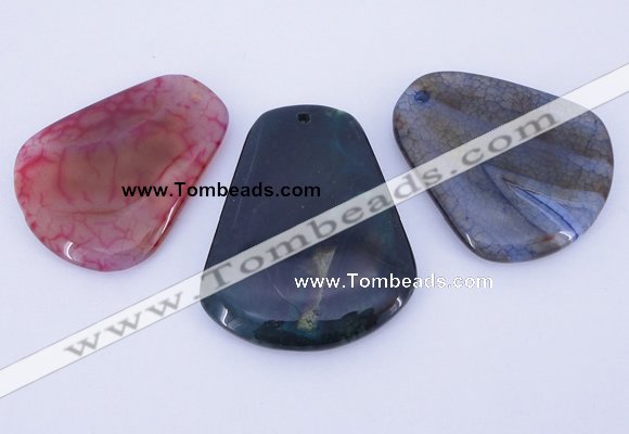 NGP873 5PCS 35-40mm*45-50mm trapezoid agate gemstone pendants