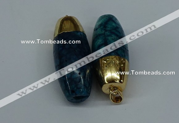 NGP8739 18*44mm rice agate gemstone pendants wholesale