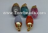 NGP8752 17*30mm rice agate gemstone pendants wholesale
