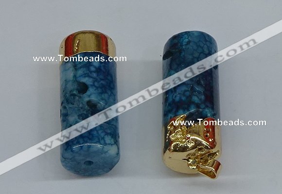 NGP8767 18*40mm tube agate gemstone pendants wholesale