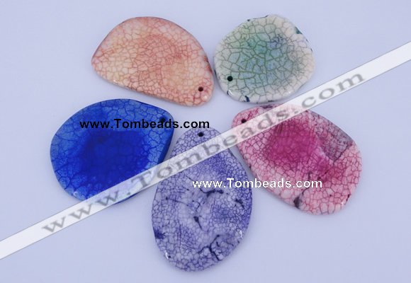 NGP877 5PCS 40-50mm*50-70mm freeform agate gemstone pendants