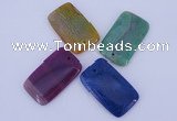 NGP882 5PCS 30*50mm rectangle agate gemstone pendants wholesale