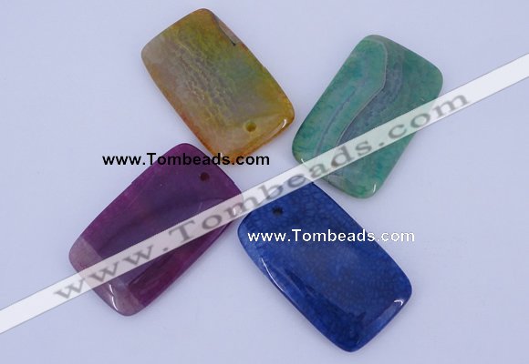 NGP882 5PCS 30*50mm rectangle agate gemstone pendants wholesale