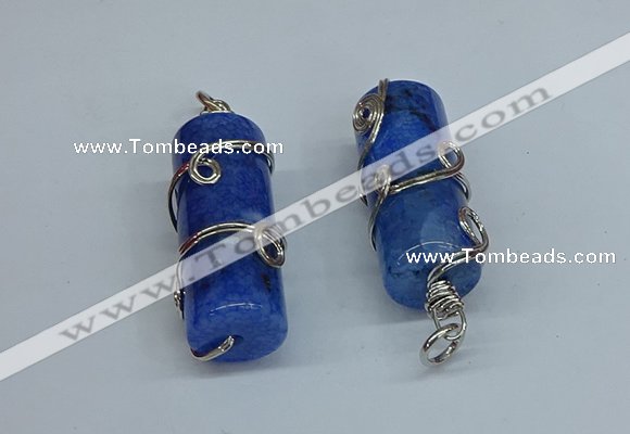 NGP8820 18*45mm tube agate gemstone pendants wholesale