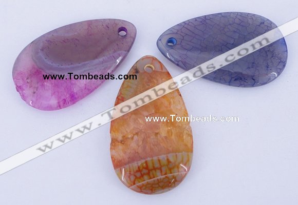 NGP883 5PCS 29*50mm flat teardrop agate gemstone pendants wholesale