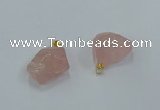 NGP8856 20*25mm - 30*40mm nuggets rose quartz pendants wholesale