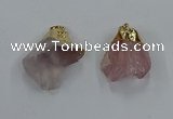 NGP8861 20*25mm - 30*40mm nuggets rose quartz gemstone pendants