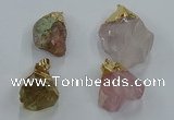 NGP8868 20*25mm - 30*40mm nuggets mixed quartz gemstone pendants