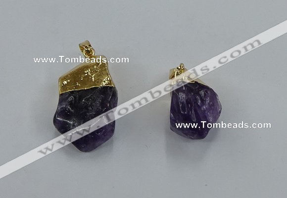 NGP8870 20*25mm - 30*40mm nuggets amethyst gemstone pendants