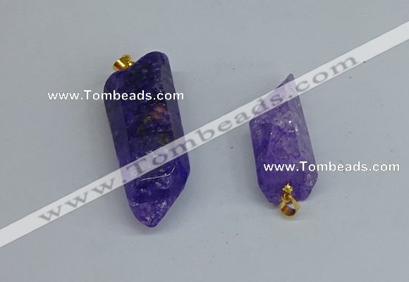 NGP8880 16*38mm - 25*60mm sticks crackle quartz pendants wholesale