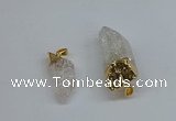 NGP8887 10*35mm - 20*45mm sticks crackle quartz pendants