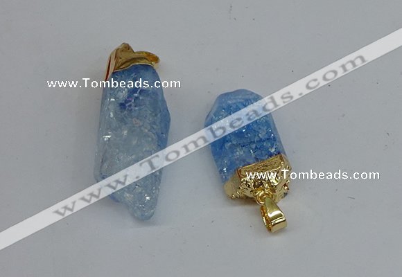 NGP8891 10*35mm - 20*45mm sticks crackle quartz pendants