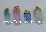 NGP8895 10*35mm - 20*45mm sticks crackle quartz pendants