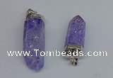 NGP8902 15*40mm - 18*60mm sticks crackle quartz pendants