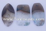 NGP909 5PCS 30mm*50-55mm mixed shape agate druzy geode gemstone pendants