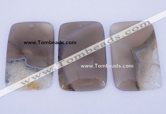 NGP913 5PCS 35*59mm rectangle agate druzy geode gemstone pendants