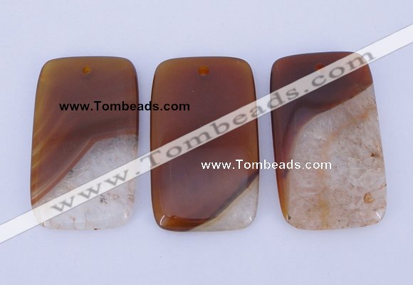 NGP919 5PCS 30*50mm rectangle agate druzy geode gemstone pendants