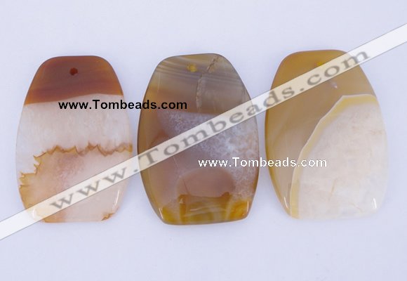 NGP920 5PCS 37*55mm flat drum agate druzy geode gemstone pendants