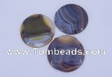 NGP934 5PCS 52mm flat round agate gemstone pendants wholesale