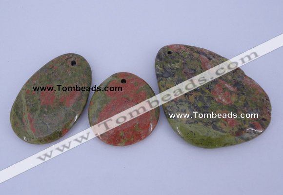 NGP939 5PCS 30-50mm*35-65mm freeform unakite gemstone pendants