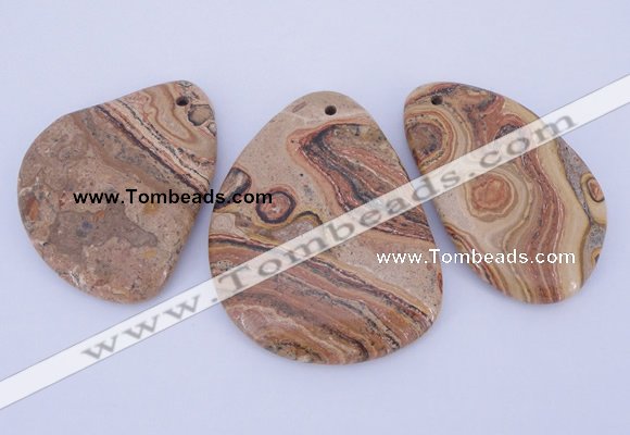 NGP944 5PCS 35-45mm*55-65mm freeform picture jasper gemstone pendants