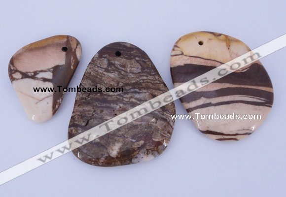 NGP946 5PCS 30-45mm*40-60mm freeform jasper gemstone pendants