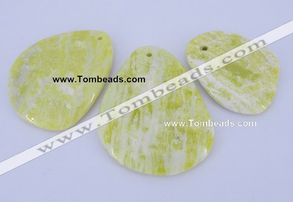 NGP951 5PCS 35-50mm*45-65mm freeform lemon jade gemstone pendants