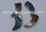 NGP9517 22*60mm - 25*65mm horn agate gemstone pendants wholesale