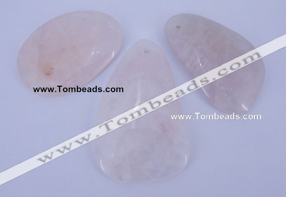 NGP959 5PCS 35-45mm*50-65mm freeform rose quartz gemstone pendants