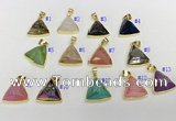 NGP9603 20*20mm faceted triangle plated druzy agate pendants