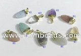 NGP9715 11*16mm arrowhead-shaped  mixed gemstone pendants wholesale