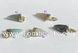 NGP9719 11*16mm arrowhead-shaped  mixed gemstone pendants wholesale