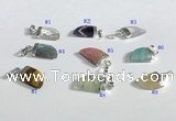 NGP9722 11*16mm horn-shaped  mixed gemstone pendants wholesale