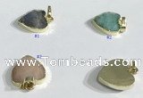 NGP9727 14mm heart-shaped  mixed gemstone pendants wholesale