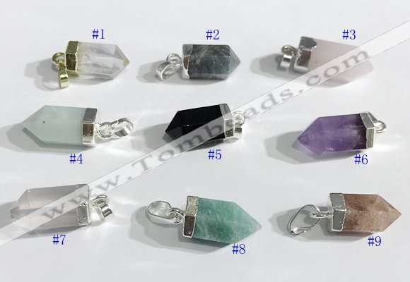 NGP9731 8*16mm sticks-shaped  mixed gemstone pendants wholesale