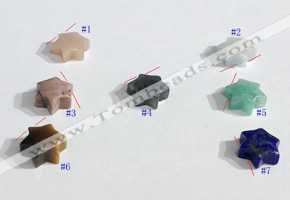 NGP9742 10mm star-shaped  mixed gemstone pendants wholesale