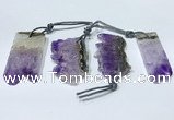 NGP9754 20*40mm-25*45mm freeform amethyst pendants wholesale