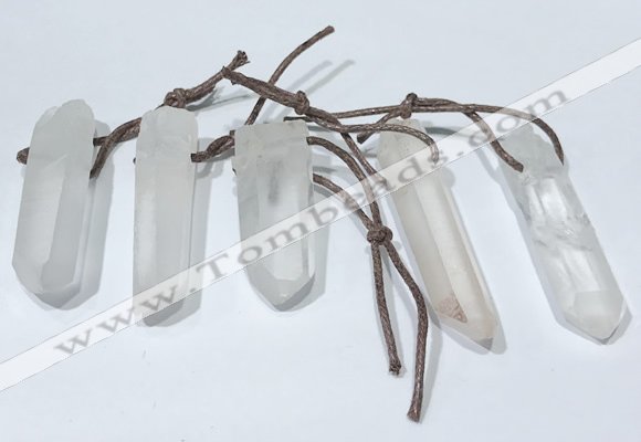 NGP9764 10*30mm-12*45mm sticks white crystal pendants