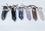 NGP9765 12*40mm-15*55mm sticks mixed gemstone pendants