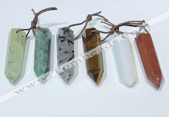 NGP9766 12*40mm-15*55mm sticks mixed gemstone pendants