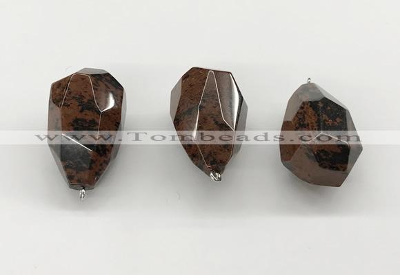 NGP9825 22*35mm - 25*40mm faceted nuggets mahogany obsidian pendants
