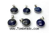 NGP9893 16mm faceted coin lapis lazuli pendant